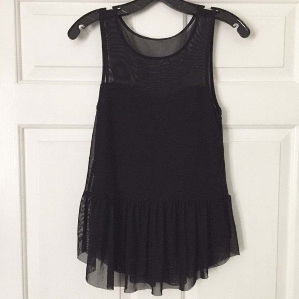 Kimchi Blue Black peplum top with sheer top